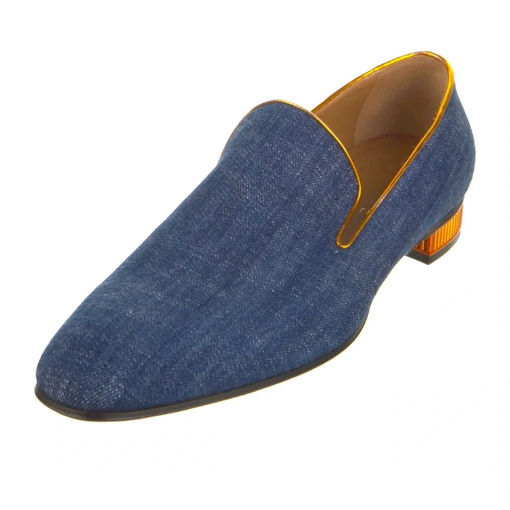 Christian Louboutin Colonnaki Denim Loafers Red Sole | Size EU 43 | NIB